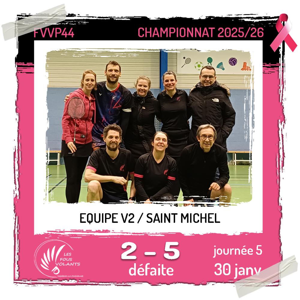 Rencontre J5 de la V2 : Vigneux contre Saint Michel (défaite)